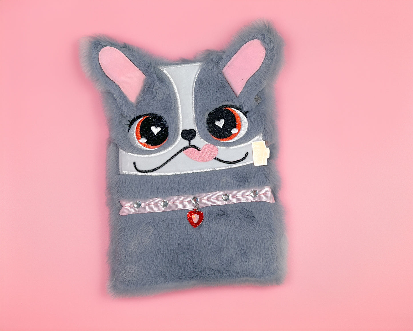 Furry Frenchie Lined Notebook with Lock & Key