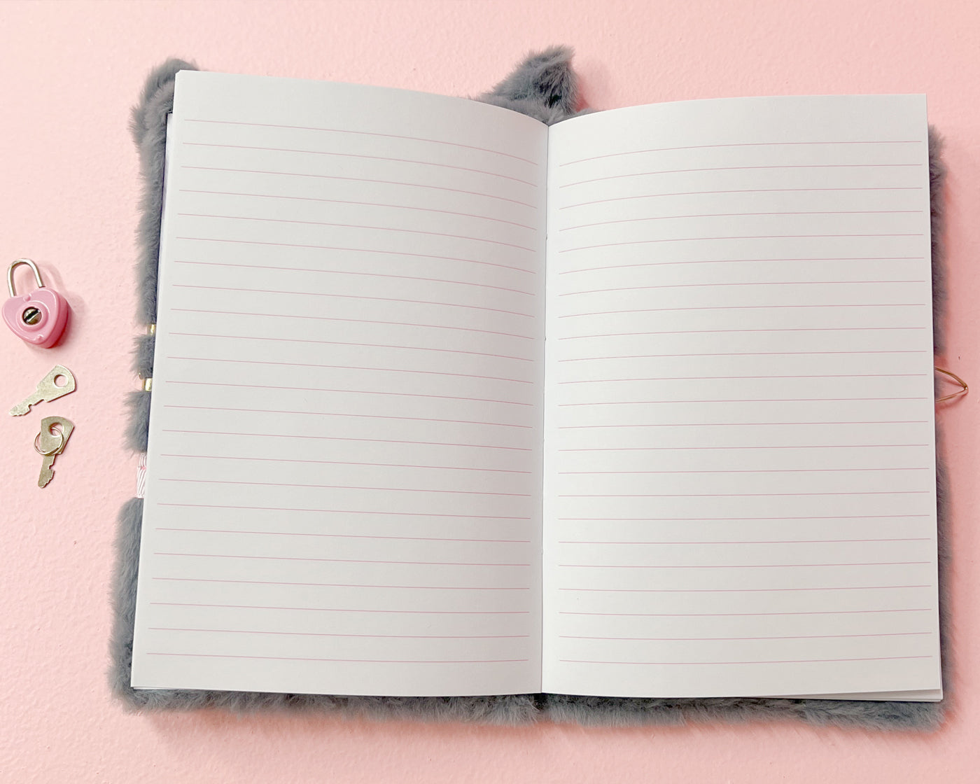 Furry Frenchie Lined Notebook with Lock & Key